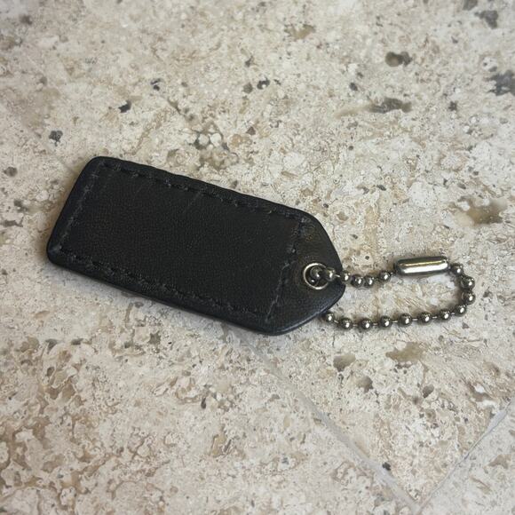 COACH Black Leather Replacement Purse Handbag Hang Tag Silver Tone Hardware - Picture 2 of 2